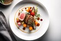 Sous vide lamb dish. Generative AI