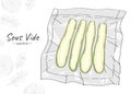Sous-Vide sketch illustration of zucchini