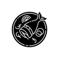 Soused herring black glyph icon Royalty Free Stock Photo