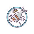Soused herring RGB color icon Royalty Free Stock Photo
