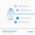sousveillance, Artificial, brain, digital, head Infographics Template for Website and Presentation. Line Blue icon infographic