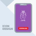 sousveillance, Artificial, brain, digital, head Line Icon in Mobile for Download Page