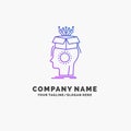 sousveillance, Artificial, brain, digital, head Purple Business Logo Template. Place for Tagline