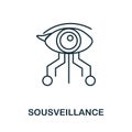 Sousveillance outline icon. Simple element from healthcare innovations collection. Creative Sousveillance line icon for