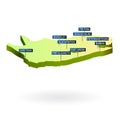 South africa 3d map with cities Royalty Free Stock Photo