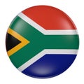 South Africa button on white background