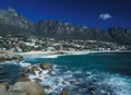 South Africa: Camps Bay Beach and the twelve apostels of the table mountain