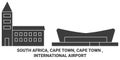 South Africa, Cape Town, Cape Town , International Airport travel landmark vector illustration