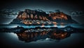 South Africa cape town city mountain and ocean and clouds Royalty Free Stock Photo