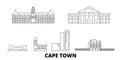 South Africa, Cape Town line travel skyline set. South Africa, Cape Town outline city vector illustration, symbol