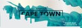 South Africa Cape Town skyline city gradient vector banner