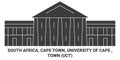 South Africa, Cape Town, University Of Cape , Town Uct travel landmark vector illustration