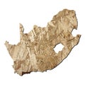 South Africa chipboard map Royalty Free Stock Photo