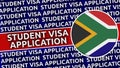 South Africa Circular Flag with Student Visa Application Titles Royalty Free Stock Photo