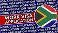 South Africa Circular Flag with Work Visa Application Titles Royalty Free Stock Photo