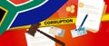 South Africa corruption money bribery financial law contract police line for a case scandal government official