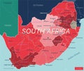 South Africa country detailed editable map