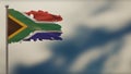 South Africa 3D tattered waving flag illustration on Flagpole. Royalty Free Stock Photo