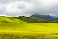 South Africa Drakensberg scenic panorama landscape, green plane and mountains Royalty Free Stock Photo