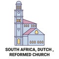 South Africa, Dutch , Reformed Church travel landmark vector illustration Royalty Free Stock Photo