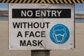 Sign on a South African beach. Face mask to be worn