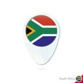 South Africa flag location map pin icon on white background Royalty Free Stock Photo