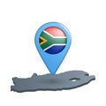 South Africa flag map pin on white Royalty Free Stock Photo