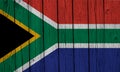 South Africa Flag Over Wood Planks