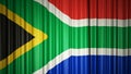 South Africa flag silk curtain on stage. 3D illustration Royalty Free Stock Photo