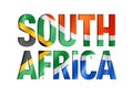 South africa flag text font