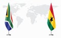 South Africa and Ghana flags for official meeting