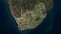 South Africa highlighted. High-res satellite