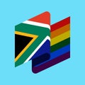 South Africa LGBT flag. South African Symbol of tolerant. Gay si