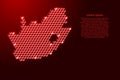 South Africa map from 3D red cubes isometric abstract concept, square pattern, angular geometric shape, for banner, poster. Vector