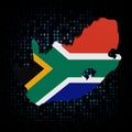 South Africa map flag on hex code illustration Royalty Free Stock Photo