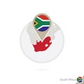 South Africa map and flag in circle. Map of South Africa, South Royalty Free Stock Photo