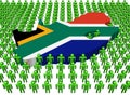 South Africa map flag with people Royalty Free Stock Photo