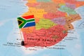 South Africa map and flag pin Royalty Free Stock Photo