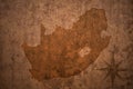 South africa map on a old crack paper background Royalty Free Stock Photo