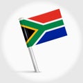 South Africa map pin flag. 3D realistic vector illustration Royalty Free Stock Photo