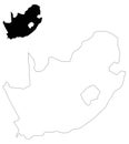 South Africa map - southernmost country in Africa