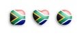 South Africa Official National Flag 3D Vector Glossy Icons Isolated On White Background Royalty Free Stock Photo