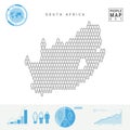 South Africa People Icon Map. Stylized Vector Silhouette of South Africa. Population Growth and Aging Infographics