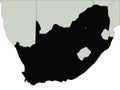 Highly Detailed South Africa Silhouette map.