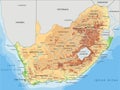 High detailed South Africa physical map with labeling. Royalty Free Stock Photo