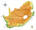 South Africa physical map Royalty Free Stock Photo