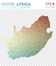 South Africa polygonal map, mosaic style country.