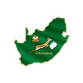 South Africa rugby union flag with map Royalty Free Stock Photo