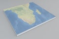 South Africa, satellite view, split, 3d, map Royalty Free Stock Photo