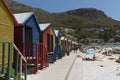 South Africa. St James beach colourful bathing huts.